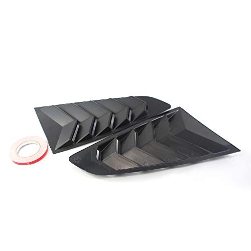 Zwbfu 1 par de janela lateral preta 1/4 de substituição da tampa da veneziana para Ford Mustang 2015