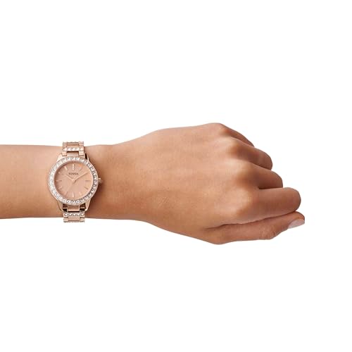 Fossil Uhr für Damen Jesse, Quarzwerk, 34mm Rose Gold Edelstahlgehäuse mit Edelstahlarmband, ES3020 – Ansicht 2