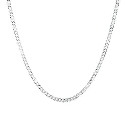 Collier maille dentelle femme en argent 925 court et long 16-24 pouces