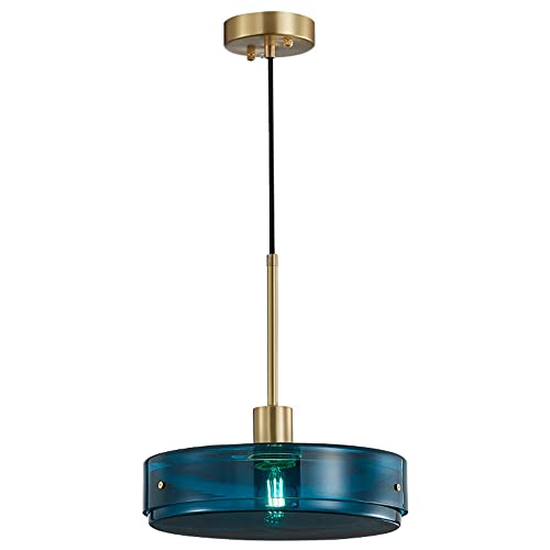 Lustre en verre bleu nordique chic pour îlot de cuisine