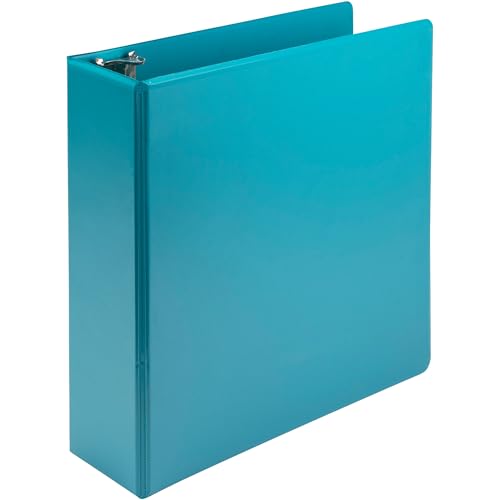 Image of Samsill Plant-Based 3 Inch Durable Round Ring, View Binder, Eco-Friendly, USDA Certified Biobased, Single, Turquoise