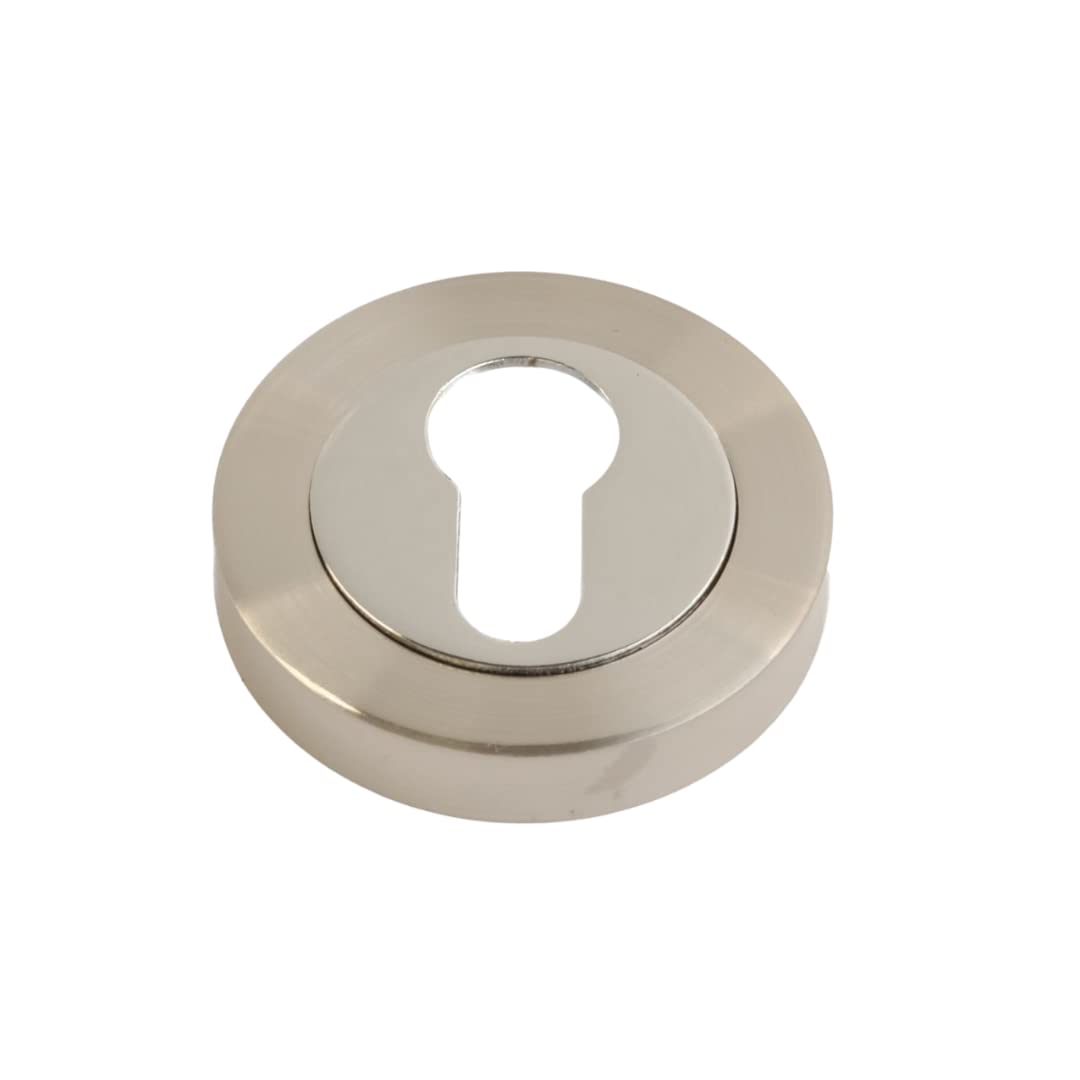 VIBE Euro Escutcheon on Chrome/Satin Chrome Plated Euro Keyhole Cover on Chrome/Satin Chrome Plated for Internal Doors for Security and Protection from Key Damage