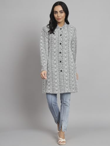 eWools Women's Woolen Long Coat Cardigan (Black, X-Large, Roundneck) - Image 6