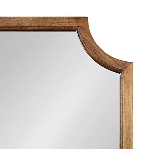 image for Kate and Laurel Hogan Farmhouse Wood Framed Wall Mirror, 24 x 36, Rust
