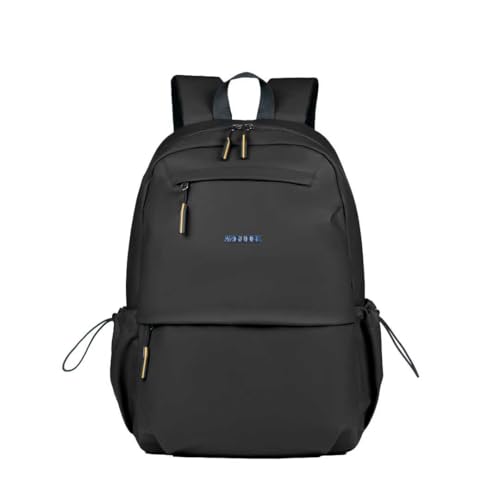 Vopoo - Mochila Impermeável emborrachada Unisex para Notebook, Design Minimalista, Ideal para Escola, Viagem e Trabalho (MODELO 2 - PRETO)