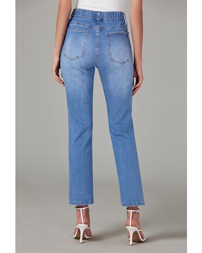 GRAPENT Straight Leg Jeans for Women Trendy Pull On High Waisted Cropped Elastic Waist Stretchy Denim Pants Ankle Jeans2