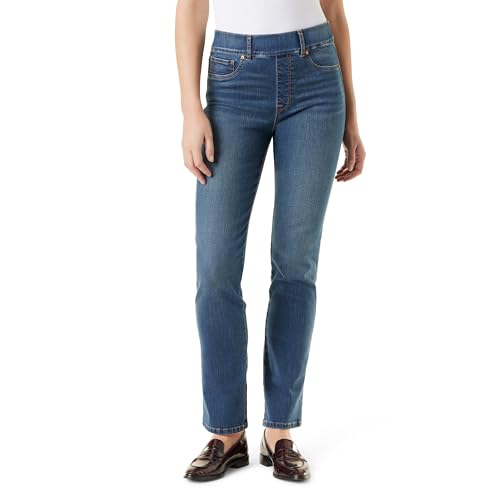Image of Gloria Vanderbilt Womens Shape Effect Pull on High Rise Straight Leg Jean Standard