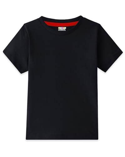 Image of Kuchipoo Boys 100% Cotton Half Sleeve T-Shirt | Soft & Breathable Fabric | Round Neck Plain Solid Tee | Comfortable Pack of 4