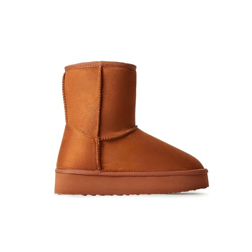 Image of FabKids Girls' Warm Fleece Lined Platform Snow Boots Non-Slip Ankle Winter Boots