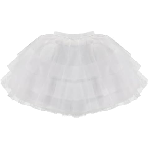 choyaxo Fluffy Hoopless Petticoat with 3 Layers for Girls Wedding White Cover
