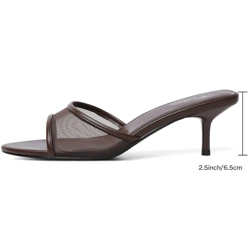 Image of Mostrin Kitten Heels for Women Pointed Toe Vintage Mules Heels Sexy Slip on Stiletto Backless Sandals for Party Wedding Daily