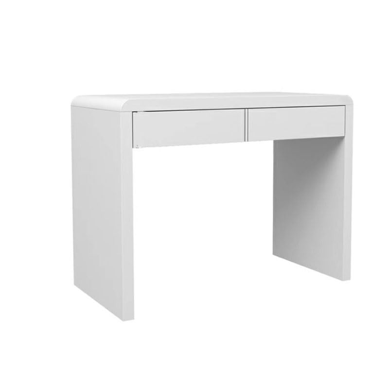 Escritorio blanco moderno para el hogar, mesa de maquillaje minimalista con cajones dobles, ideal para dormitorio y escritura de PC (80 x 50 x 75 cm) - Muebles Semplice