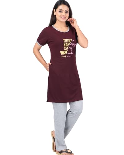 Image of URBAN TREES Women's Cotton Printed Night Suit Set of Top & Pajama Set || Night Suit Set