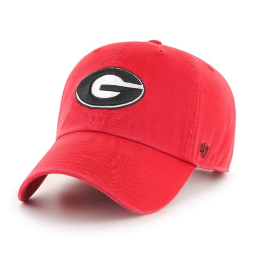 47 NCAA Unisex-Adult Clean Up Adjustable Hat Cap One Size (US Alpha One Size Georgia Bulldogs - Red)