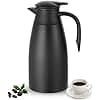 Osrioal 2L Thermal Coffee Pot, Stainless Steel Insulated Coffee Carafe with Press Button Top, Double-Walled Vacuum Jug, for Hot and Cold Drinks, Tea, Beverage, Black