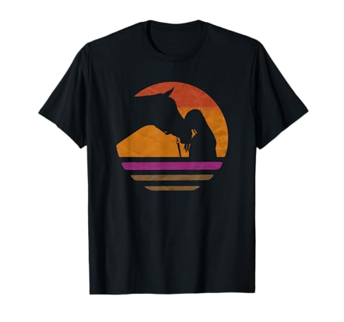 Vintage niñas Hípica Apparel, para mujer retro ecuestre Camiseta