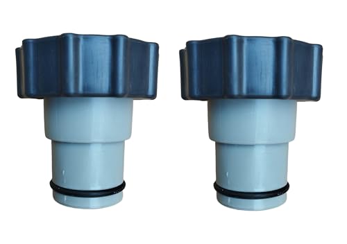 Kit 2 Pezzi Adattatori di Ricambio per Tubo Flessibile Piscina Ø 38 mm Pompe Intex e Bestway, Raccordi Filettati Alta Portata: Passaggio totale senza perdite di carico