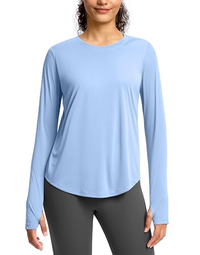 Image of Soothfeel Lightweight Long Sleeve Workout Tops for Women Gym Running Shirts