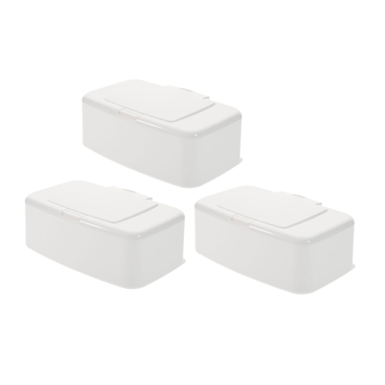 MAGICLULU 4 Sätze Kiste Abwischen Aufbewahrungsdose Storage Boxes Feuchttücher Spender Aufbewahrungskorb Caakg Feuchttücher Für Kleinkinder Wischbehälter Nachfüllbar Pp Weiß 3 Stück * 4