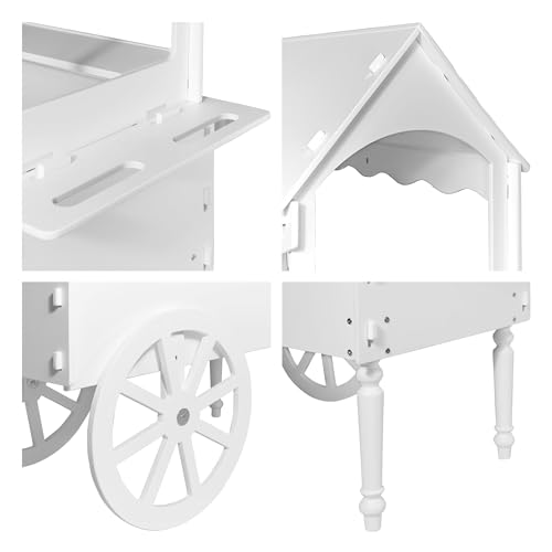 Candy Cart for Party - Cake Stand - Dessert cart - Decorated with Wheels for Birthdays Wedding - Easy to Assemble Vintage Candy Cart.