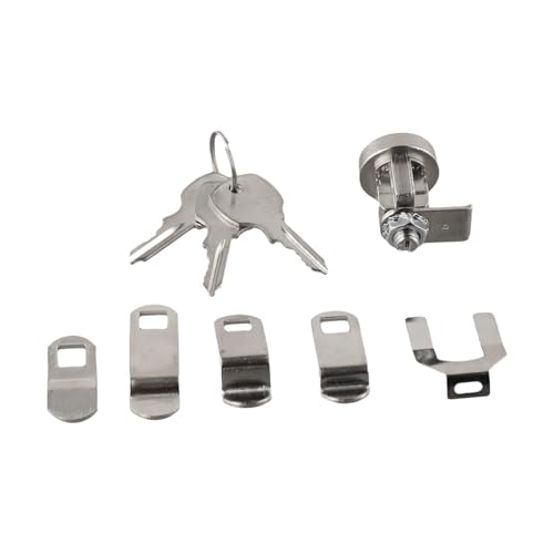 Wodsty Kit di bloccaggio per cassetta postale per L-1172C con chiave, serratura a cilindro in lega di zinco con 3 chiavi e 5 schede, armadio argento e serratura per scatola di giornali per uso esterno