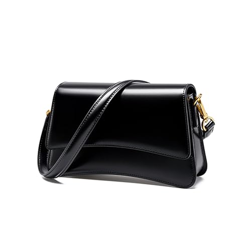 Crossbody Bag for Women, Genuine Leather Adjustable Shoulder Purse, Lightweight Saddle Bag