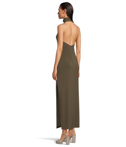 Image of Norma Kamali Women's Halter Turtle Side Slit Gown