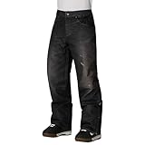 686 Men's Deconstructed Denim Pant - Insulated Ski Pants for Snow and Winter, Water and Weather Resistant - Black Denim, X-Large