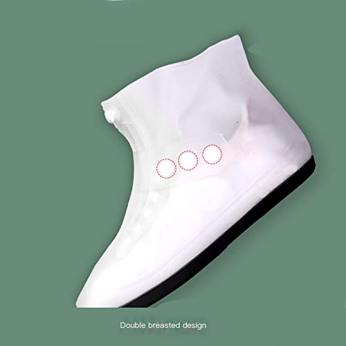 Botas impermeables de silicona para lluvia con alta elasticidad, cubierta plegable con abertura amplia para fácil colocación y protección contra nieve y barro, aptas para todas las estaciones (Color: Azul, Talla: Large) miniatura 6