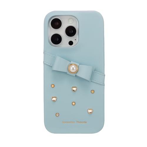 [Samantha Thavasa] iPhone 16 Pro P[X wʌ^ Wrap Case with Bijou for Ki T}T^oT (Light Blue)