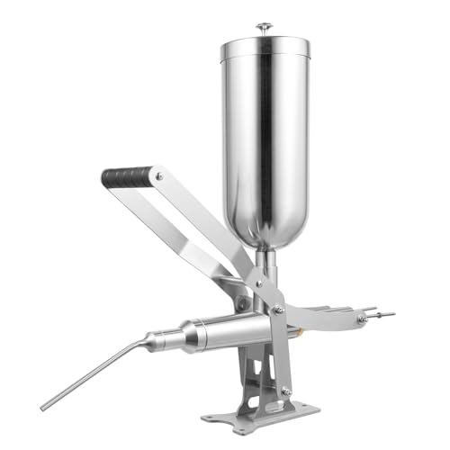 MRFIOJYDR Commercial Donut Filler Machine, 5L Manual Donut Jelly Filler Injector Large Stainless Steel Jelly Cream Filling Machine Latin Fruit Donut Machines w/4 Filling Pipes for Restaurant Kitchen