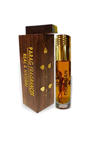 ORIGINAL KESAR CHANDAN 8ml (Original kesar & sandal inside) WITH HANDCRAFTED WOODEN BOX PURE ALCOHOL FREE ATTAR