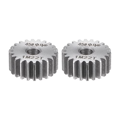 Image of HARFINGTON 2pcs Straight Spur Gear 6mm Bore 22T Mod-1 Hardened 45# Steel Spur Diff Differential Motor Gear RC Car Replacement Parts