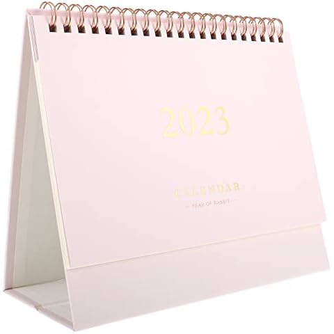 STOBOK 2022.07-2023.12 Desktop Calendar Daily Planning Calendar Monthly Planning Desk Pad Home School Office Supplies Beige Cover