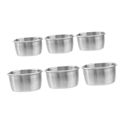 HOLIDYOYO 6pcs Sauce Cup Sauce Dipping Cups Steel Bowl Portion Cups Mini Appetizer Kitchen Mini Cups Condiment Holder Small Bowls for Dipping Snack Cups Sauce Holders Stainless Steel Silver