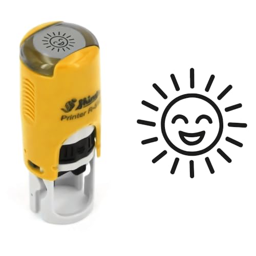 Tampon soleil souriant | 11mm | Cachet encreur carte de fidélité | Sun smiley ink stamp