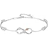Ankle Bracelets for Women, Sterling Silver Infinity Foot anklets Large Bracelet, Valentines Day Jewelry Birthday Gifts for Wife Daughter