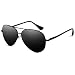 Produktbild VVA Sonnenbrille Herren Pilotenbrille Polarisiert Pilotenbrille Polarisierte Sonnenbrille Herren Pilot Unisex UV400 Schutz durch V101(Schwarz/Schwarz)