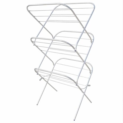 Image of Familia- Stainless Steel Clothes Drying Stand | Foldable Laundry Drying Rack | Rust Resistant Space Saving Cloth Dryer Stand for Home, Indoor, Outdoor, Balcony & Bathroom | CS 24 x 2.5 FM-SS
