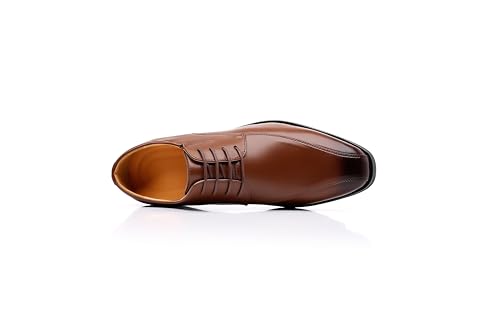 Men's Classic Derby Oxford Dress Shoes, Leather Lace-up (Brown, Adult, Men, 9, Digital, US Shoe System, M (Medium))2