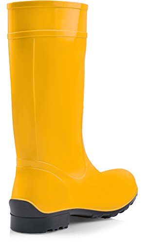 Ladeheid Damen Gummistiefel 100% Wasserdticht Regenstiefel Damen LA-967 (Gelb/Schwarz, 41 EU)