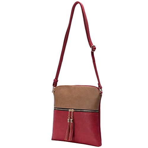Image of Solene Womens Lightweight Medium Crossbody Purse with Tassel, Perfect Size Crossbody Bags for Daily Use, travel