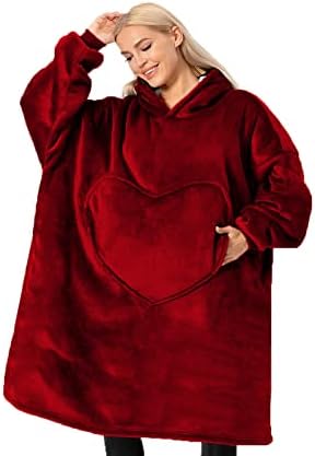 Birity®Oversized Hoodie Blanket,Super Soft Sherpa and Warmth Comfort Fleece Pullover Sweatshirt,Fluffy Fitting Lengthen and Widen Blanket Hoodie.One Size Fits All Uk People,Men,Women,Elderly,Teenagers
