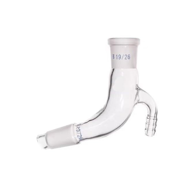 1pcs 105 Degrees Lab Distillation Vacuum Receiving Tube - Curved Glass Receive Tube with 10mm Mouth for Liquid Diversion(J-018703)