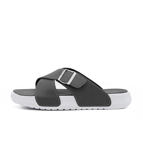 Men's Sandal Casual Slide Buckle Adjustable Slides Thick Sole Open Toe Slides EVA Flat Sandals