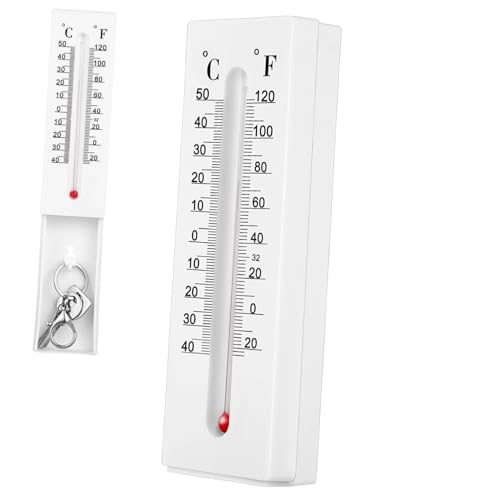 AKOOSY Wandthermometer mit Schlüsselversteck Robustes Kunststoff thermometer für Innen Außen Duale Skala Celsius Fahrenheit Einfach zu Montieren für Garage Wohnzimmer Haus AKOOSY Wandthermometer mit Schlüsselversteck Robustes Kunststoff thermometer für Innen Außen Duale Skala Celsius Fahrenheit Einfach zu Montieren für Garage Wohnzimmer Haus