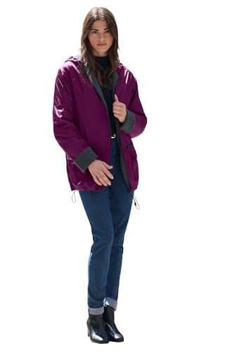Roaman's Women's Plus Size Hooded All-Weather Jacket Fleece Lining Rain Coat