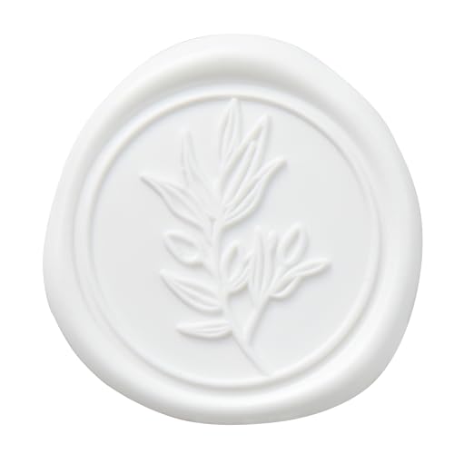 PONATIA White Wax Seal Stickers - 50 Pcs Self- Adhesive Wedding Invitation Seal Stickers, Perfect for Invitations, Envelopes Christmas Cards, Gift Wrapping, Party Menu Decor