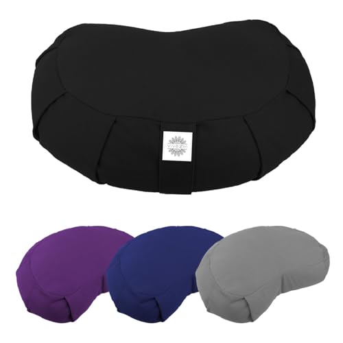 Vivezen - Pouf, zafu, coussin de méditation, yoga - Demi-lune - 44 x 27 x 13 cm - Plusieurs coloris