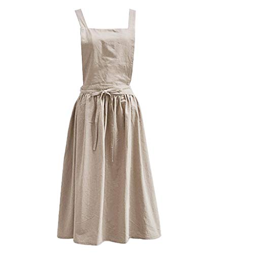 Homyl Avental De Linho De Algodão Japonês Retro Artesanato Casual Cozinhando Cafeteria Workwear - Be